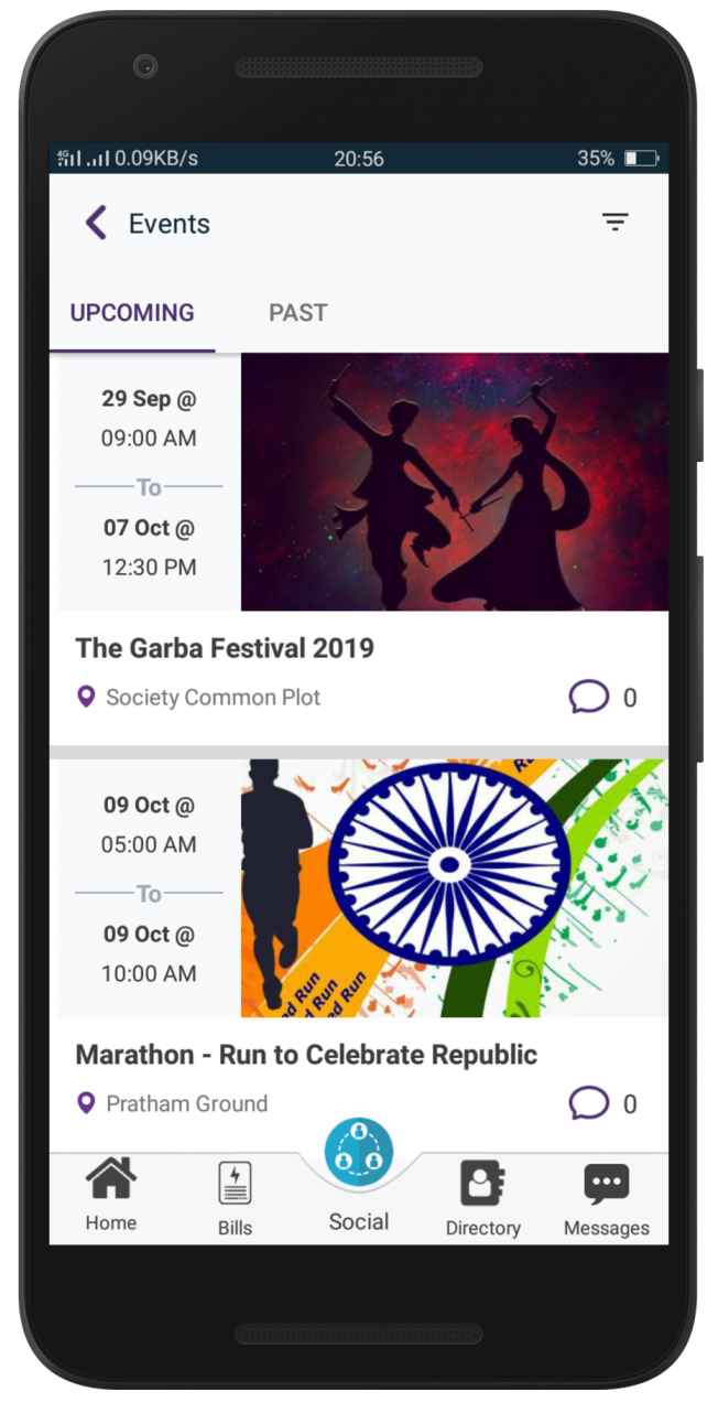 Event screen